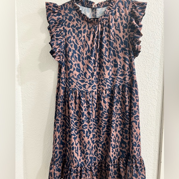 Cheetah Print Mauve/Dark Blue Dress - Picture 1 of 2
